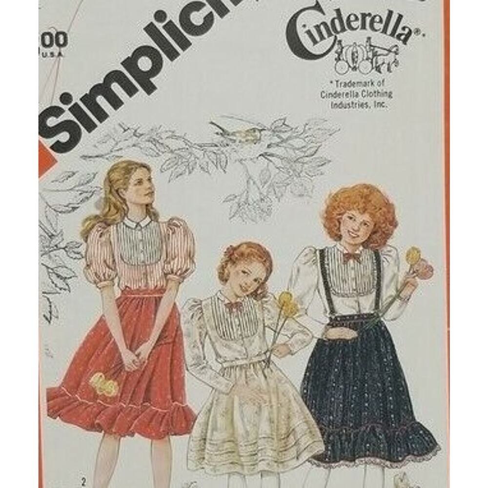 Simplicity 5904 Cinderella Pattern Skirt Suspender Top Girls 7-8 Uncut Lacy
